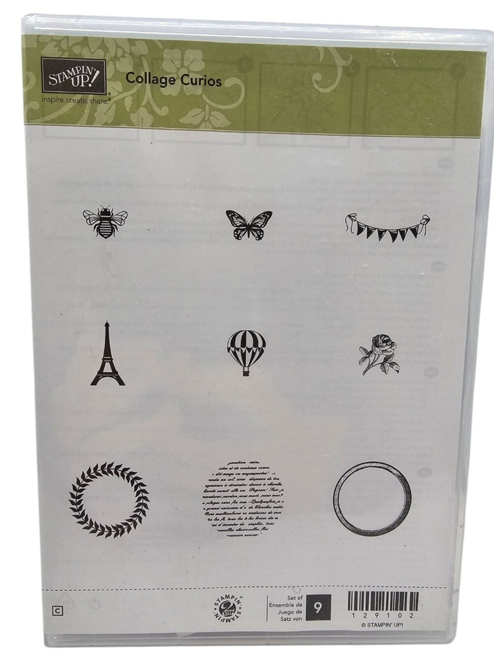 Stampin' Up! Collage Curios Rubber/Cling Stamp Set NEW